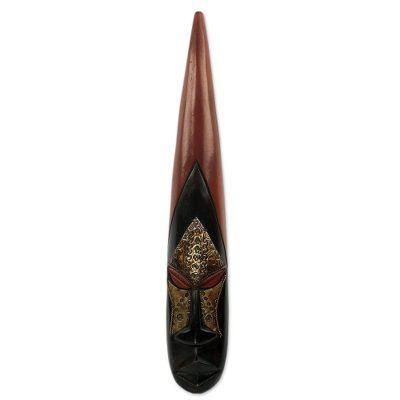 Ga Nyo,'Hand Carved West African Wood Wall Mask from Ghana'