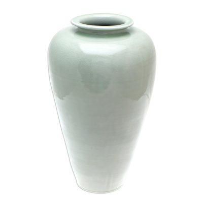 Cool Crackle,'Green Celadon Ceramic Vase from Thailand'