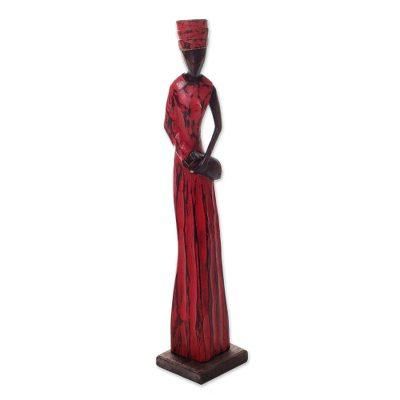 Wood sculpture, 'Lady Merchant'