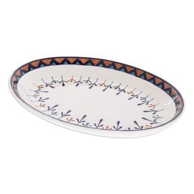 Antigua Breeze,'Ceramic Hand Painted Oval Serving Platter (14 Inch)'