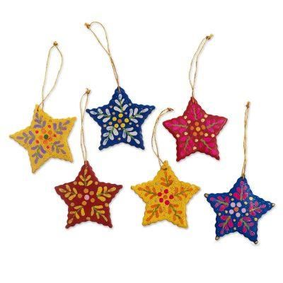 Ayacucho Stars,'Handmade Star Christmas Ornaments (Set of 6)'
