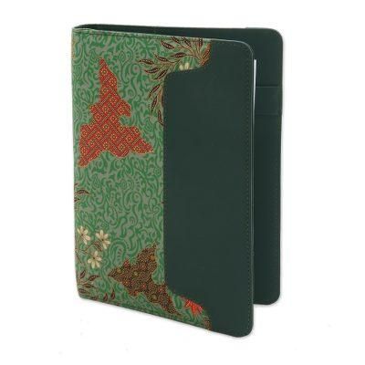 Writer's Eden,'Handmade Batik Cotton Planner in Blue from Indonesia'