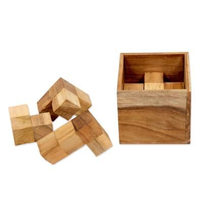 Magic Box,'Artisan Crafted Upcycled Teak Wood Puzzle from Java'