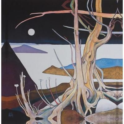 Tree in the Moonlight,'Surreal Moonlight Landscape Giclée Print on Canvas Mexico'