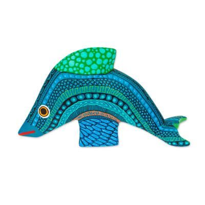 Ocean Dolphin,'Hand Painted Dolphin Alebrije'