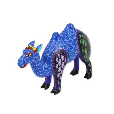 Colorful Camel,'Wood Alebrije Camel Figurine in Vivid Colors from Mexico'