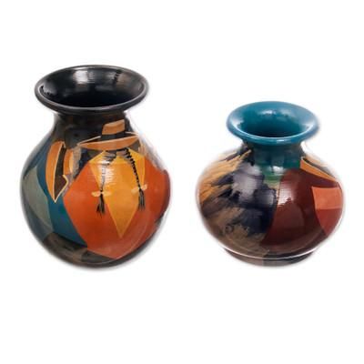 Ceramic vases, 'Rest Time' (pair)