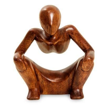 'Abstract Sitting' - Thought and Meditation Wood Sculpture