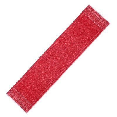 Chili Geometry,'Handwoven Cotton Table Runner in Chili from Mexico'