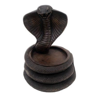 Cobra Strike,'Carved Wood Cobra Catch-All'