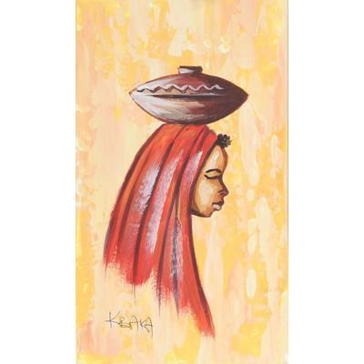 'Yakayaka in Yellow' Original African Painting