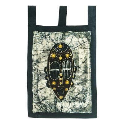 Sika Mask,'Batik Cotton Wall Hanging with Mask Motif'