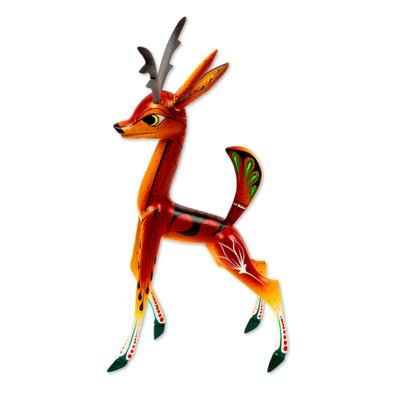 Running Grace,'Wood Deer Alebrije From San Martin Tilcajete Oaxaca'