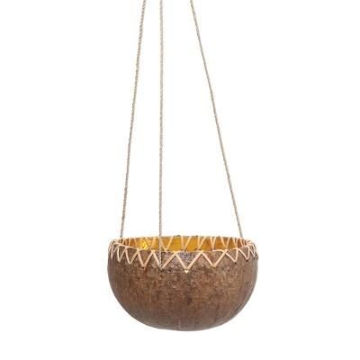 In the Rough,'Hanging Coconut Shell Plant Pot'