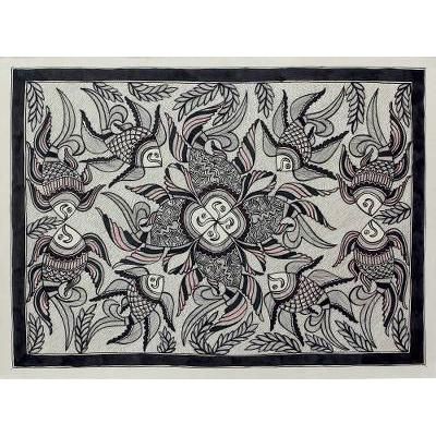 Madhubani painting, 'Underwater Unity'