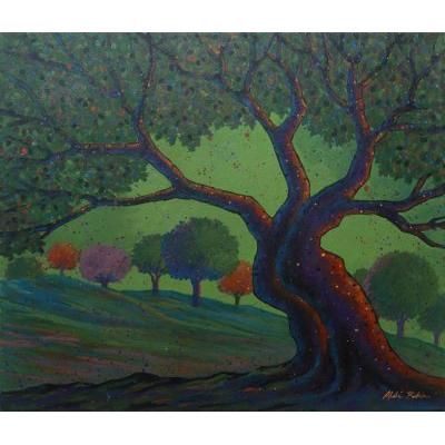 The Pioneer,'Signed Acrylic Landscape Painting on Canvas'