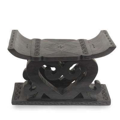 'Strength of Heart' - Artisan Crafted Ashanti Wood Throne Ottoman