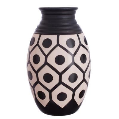 Chulucanas Geometry,'Geometric Chulucanas Ceramic Decorative Vase from Peru'