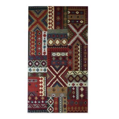 Majestic Fantasy,'Floral Wool Area Rug (5x8) Hand-Tufted in India'