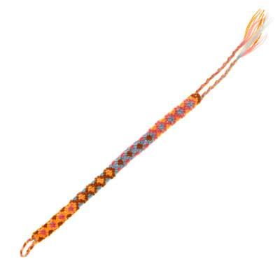 Yellow Diamonds,'Handwoven Cotton Wristband Bracelet with Geometric Details'