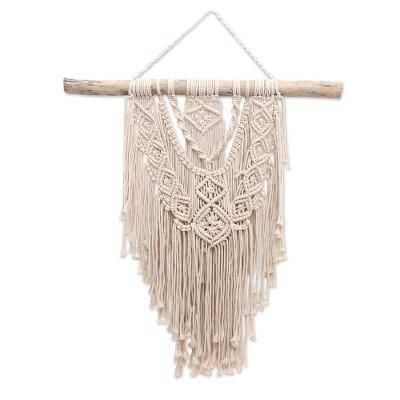 Boho Splash,'Balinese Cotton Macrame Wall Hanging'