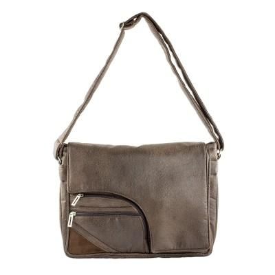 Espresso Elegance,'Faux Leather Messenger Bag in Espresso from Costa Rica'