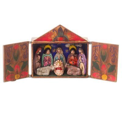 'Jesus Spoke of Peace' - Fair Trade Nativity Scene Retablo Wood Sculpture