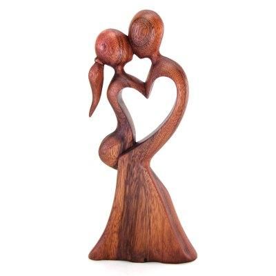 Wood sculpture, 'Love's Kiss'