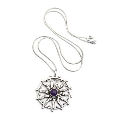 'Sun Spirit' - Unique Silver and Amethyst Necklace