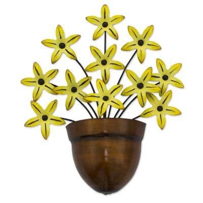 Black-Eyed Susan,'Yellow Flower Iron Wall Sculpture Crafted by Hand'