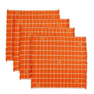 Chiapas Spice,'Burnt Orange 100% Cotton Handwoven Placemats (Set of 4)'