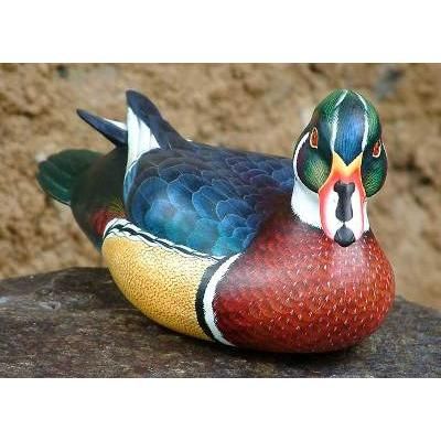Wood statuette, 'Carolina Wood Duck'