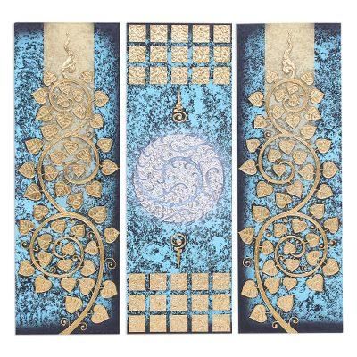 Winter Wealth,'Acrylic and Gold Foil Triptych on Canvas'