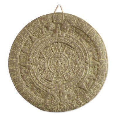 Ceramic plaque, 'Aztec Calendar in Grey'