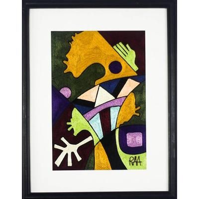 Peacemakers,'Colorful Abstract Cotton Wall Art from Ghana'