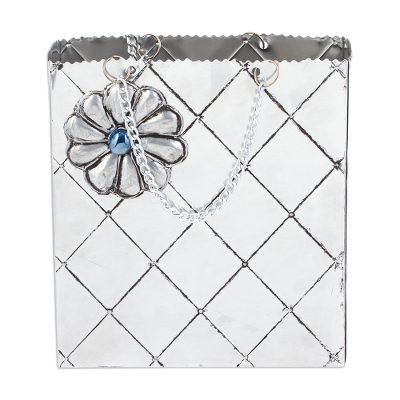 Azure Luxury,'Aluminum Decorative Gift Box with Flower from Mexico'