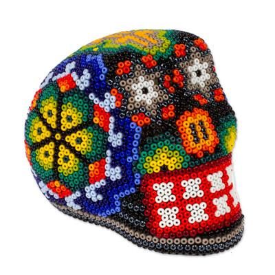 Peyote Memories,'Handmade Huichol Skull Figurine'
