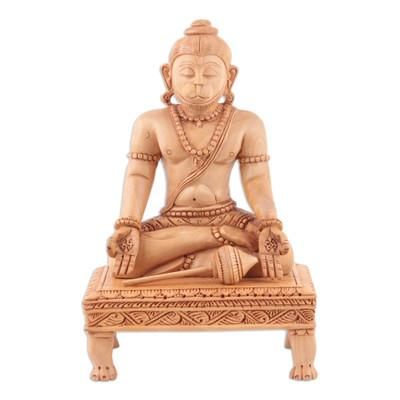 With Wisdom,'Hand Crafted Kadam Wood Sculpture'