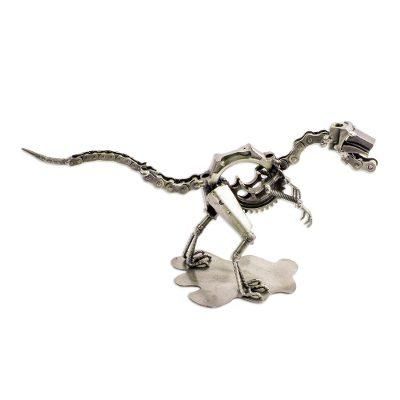 Rustic Velociraptor,'Velociraptor Dinosaur Recycled Metal Sculpture'