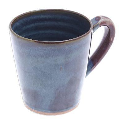 Shoreline,'Hand Made Blue and Red Ceramic Mug'