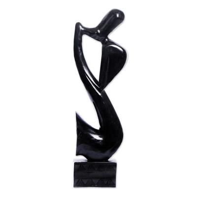 Wood sculpture, 'Man and Sax'