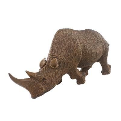 Majestic Rhino,'Hand Carved Thai Raintree Wood Realistic Rhino Sculpture'