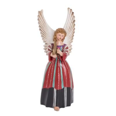 Petite Solola,'Folk Angel Ceramic Sculpture Hand-Painted in Guatemala'