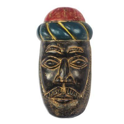 Zacchaeus,'Christian Rustic African Wood Mask from Ghana'