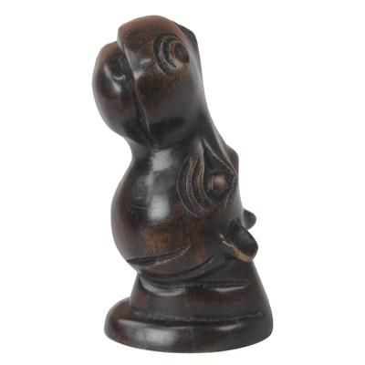 Hippo Head,'Ebony Wood Hippo Bust Sculpture from Ghana'