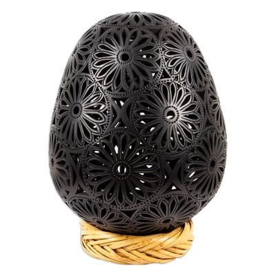Ceramic sculpture, 'Floral Egg'