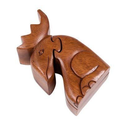 Lead the Charge,'Decorative Wood Puzzle Box with Moose Motif'
