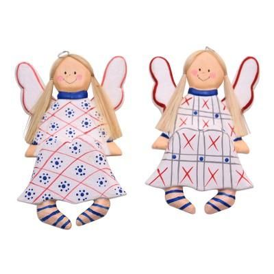 Sitting Angels,'Wood Angel Decorative Accents from Bali (Pair)'