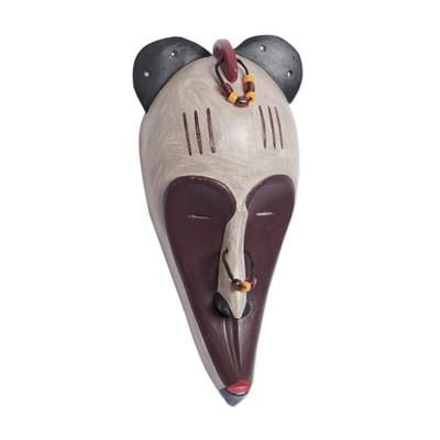Fang Inspiration,'Hand Carved and Hand Painted Fang Wood Mask from Ghana'