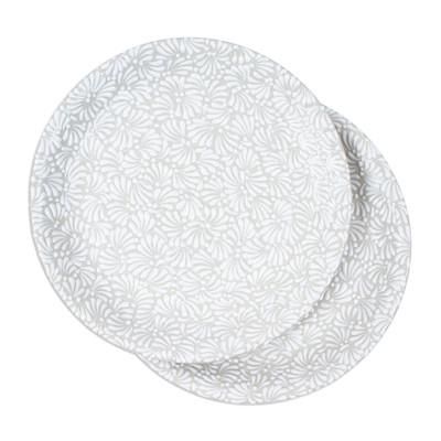 Celestial Spring,'Handcrafted Floral Talavera Ceramic Dinner Plates (Pair)'